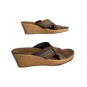 Sketchers Boho sandals cork heel size 10